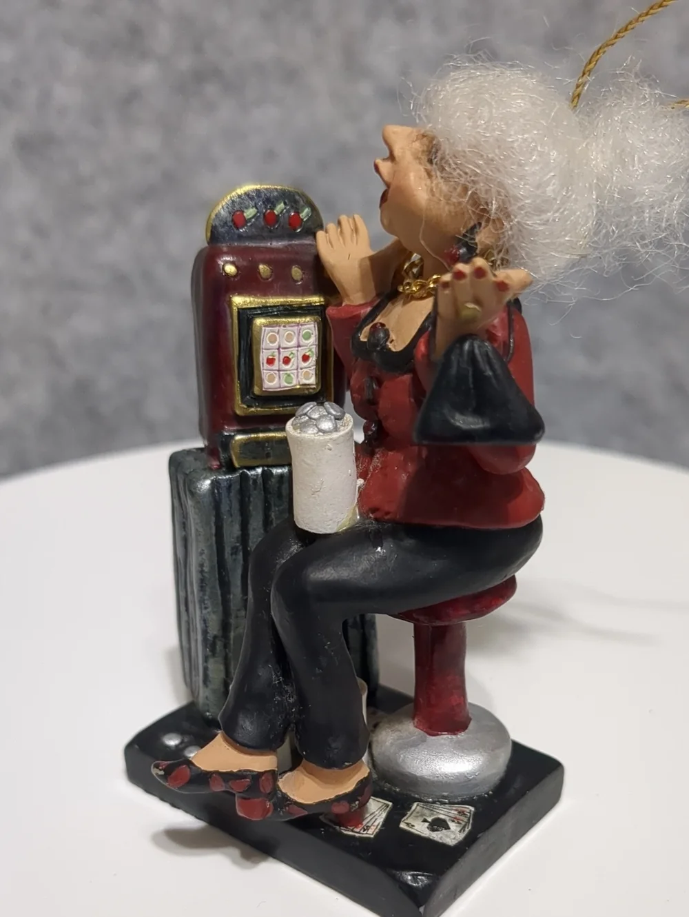 Vintage Oh You Doll Betty Playing The Slots Christmas Ornament by Nancye William